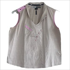 JAMIE SADOCK Striped Sleeveless Pullover Top Size M